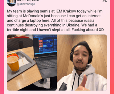 The FURIA analyst (KrizzeN) was forced to prepare for the match against Spirit while sitting in a McDonald’s, as he had no electricity or internet at home.