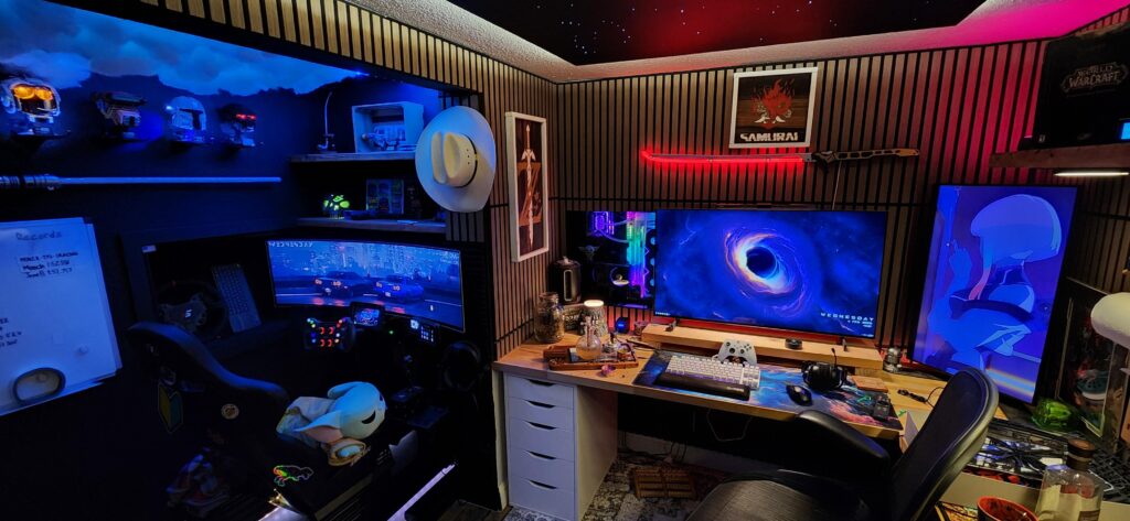 My multipurpose battlestation, sim racing and desktop gaming.