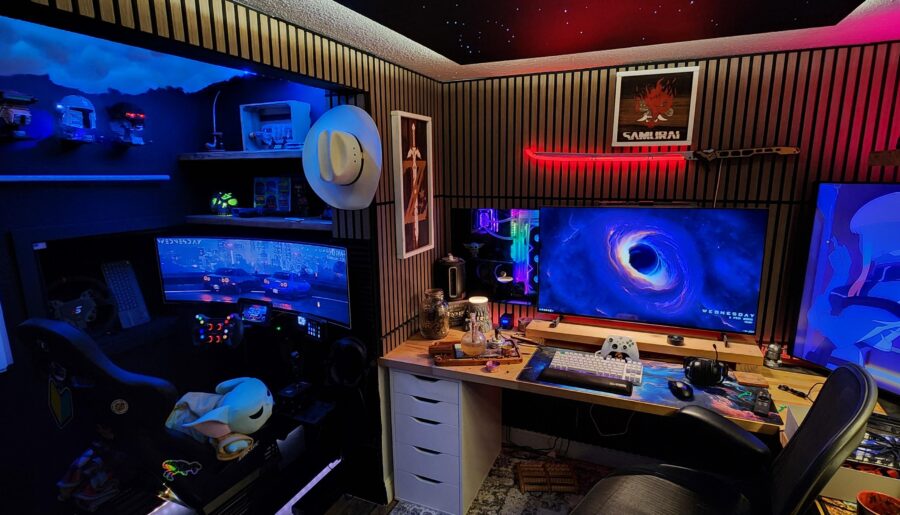 My multipurpose battlestation, sim racing and desktop gaming.