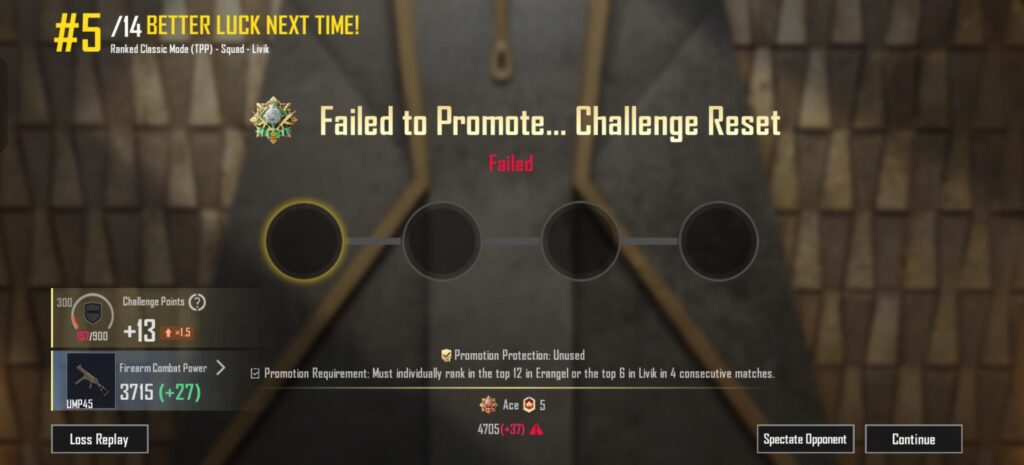 Promotion match failed