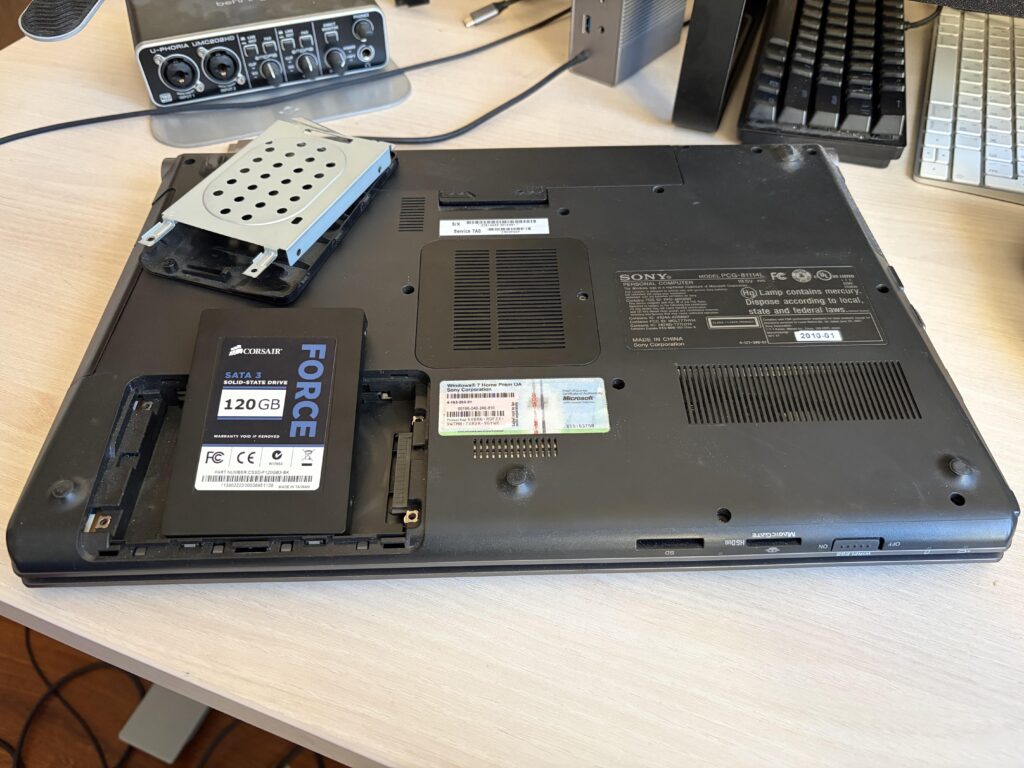 Storage market got so bad I unearthed my 2010 Sony Viao and scavenged it for parts. Score!