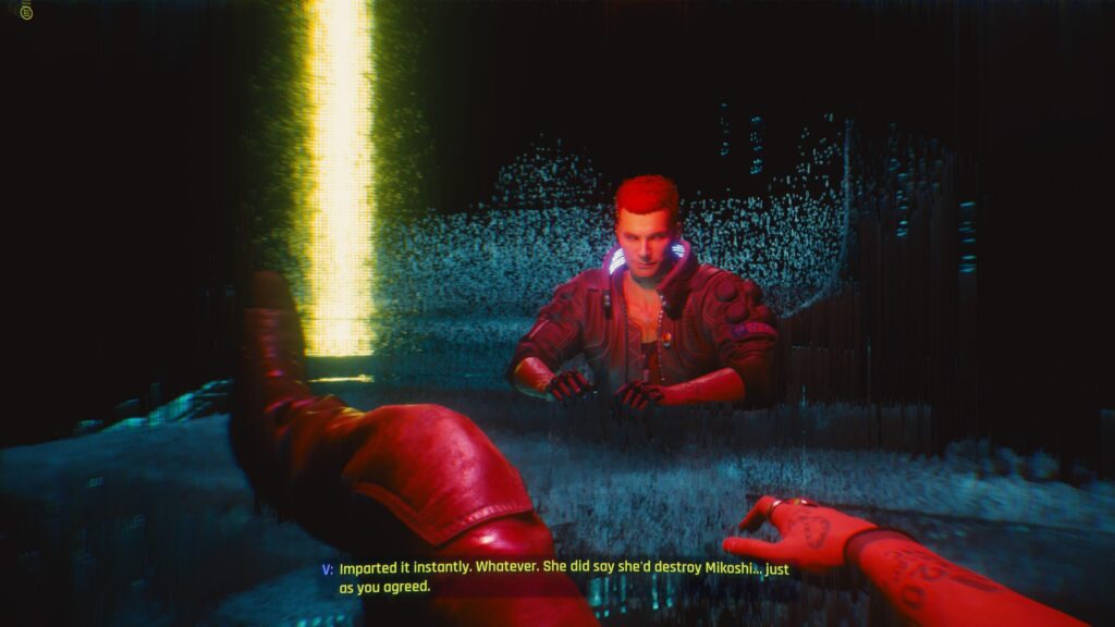 I love it when cutscenes are like this. Love seeing V from a different perspective. I’m not alone in this I’m I???