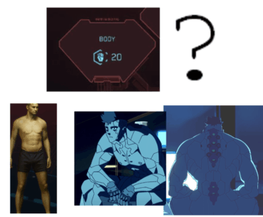 Does max Body stat + end game cyberware canonically look something like David? or does V just look the same form start to finish?
