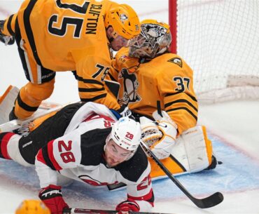 Arturs Silovs leads Penguins to win over Devils in first game after Olympic break