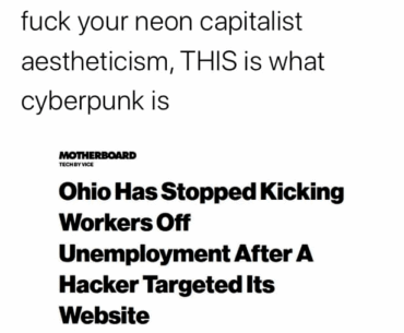 Cyberpunk is now. Thoughts