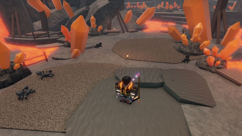 Go to Scoria Mines for Fragments in Fisch