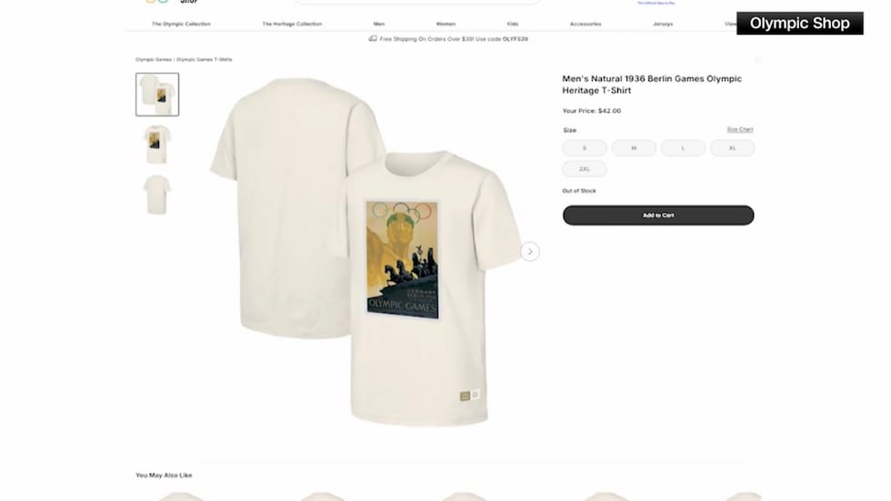 The International Olympic Committee is under fire for selling a Nazi-era Olympic games T-shirt.
