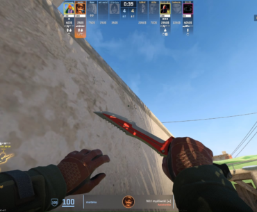 Holding B with only a knife while my Russian teammate gives info to the enemy team.