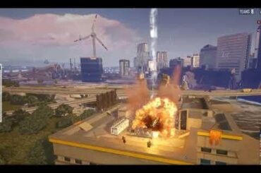 Glider landing and mortar attack on enemy on rooftop