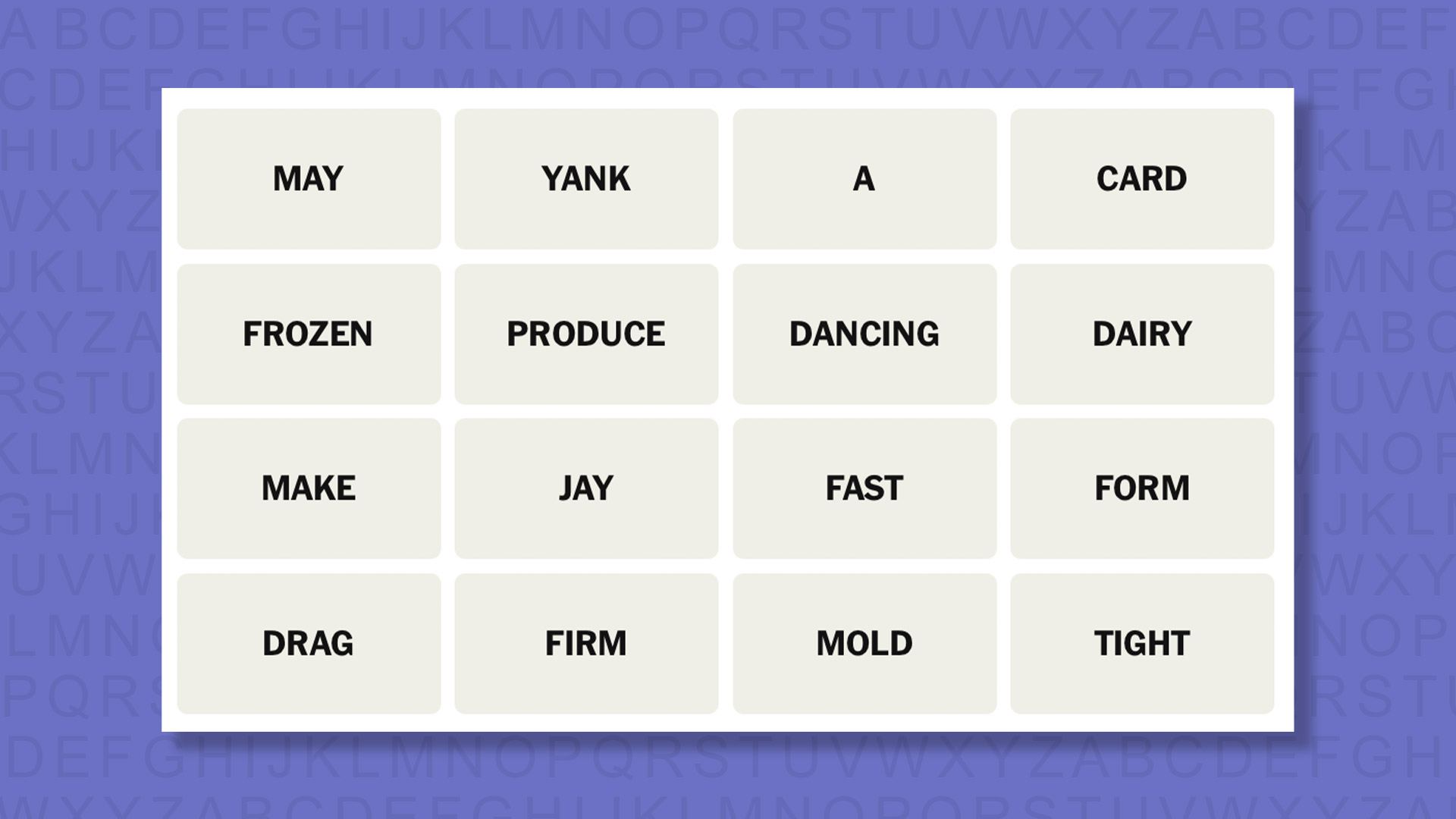 NYT Connections hints for game 977 on a purple background