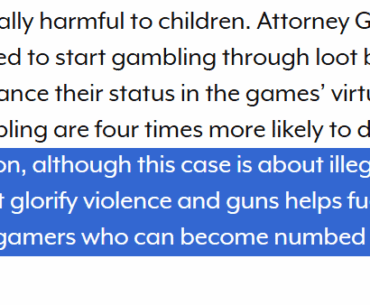 New York AG blames gun violence on video games in press release about Valve's loot boxes.