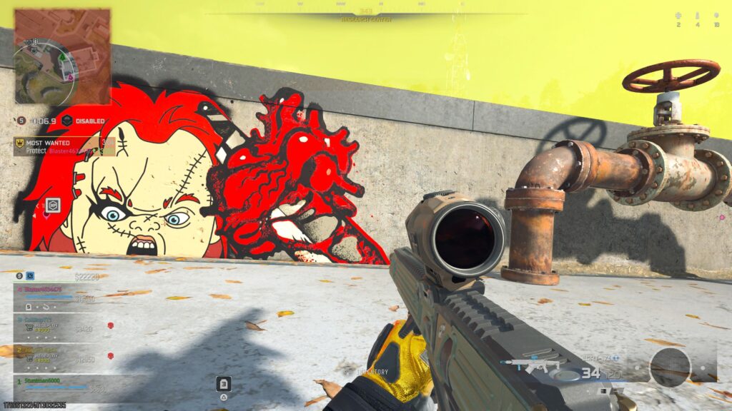 The Chucky spray with this bloody knife looks cool together