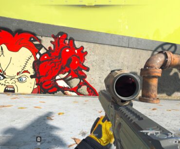 The Chucky spray with this bloody knife looks cool together