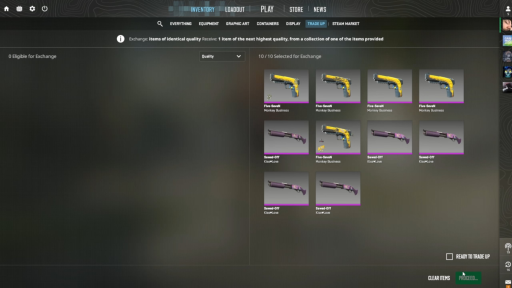 Losing 150$ from tradeups and gamba. lost 50% of all my money
