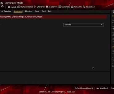 Hello, please help me set up the BIOS for SOC/Uncore OC mode. asus b850-i and 9800x3d .