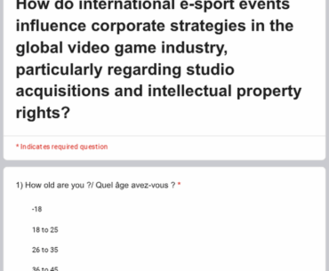 Study about the link between international e-sport events and corporate strategies.