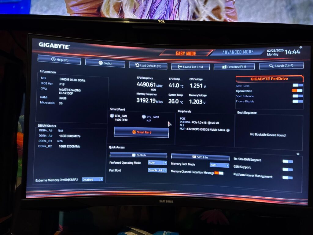How can I get off this page ? I just installed a 2tb storage ?