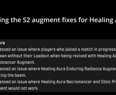 I tested the fixed augments for Healing Aura to see how they work