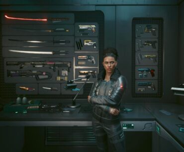 Posing in front of a full gun wall is peak Cyberpunk