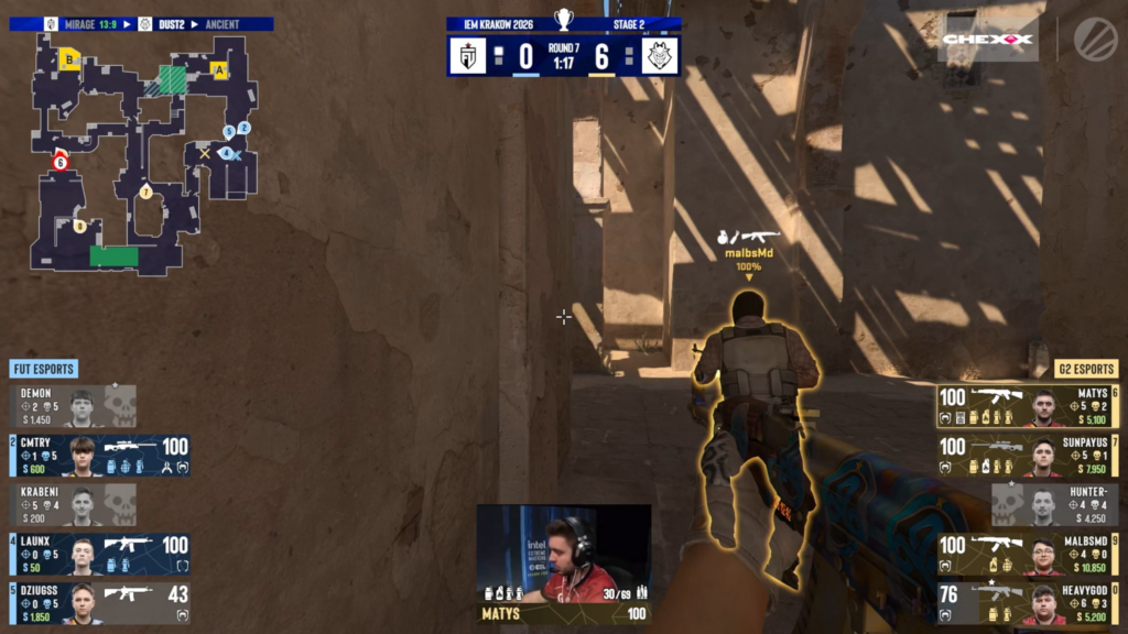 4 players of G2 simultaneously crash, and end up losing a won round