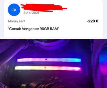 96GB of DDR5 for 220€ less than a year ago