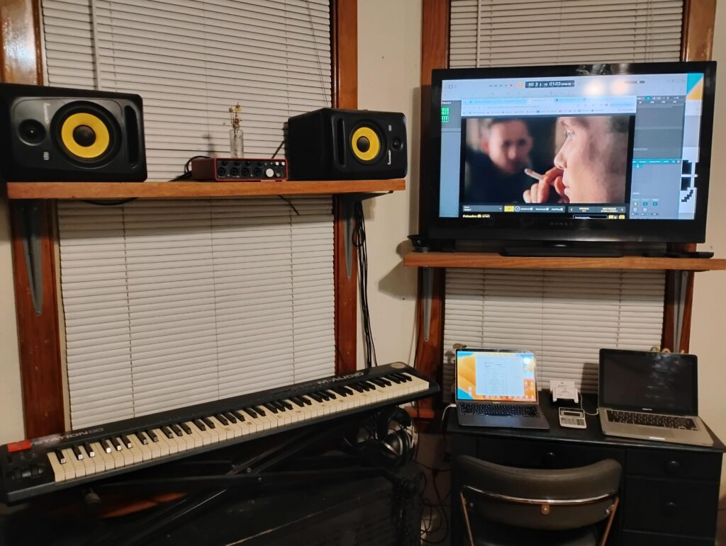 Boom goes the dynamite. Double tops, big screen, speakers, yano and a calculator.