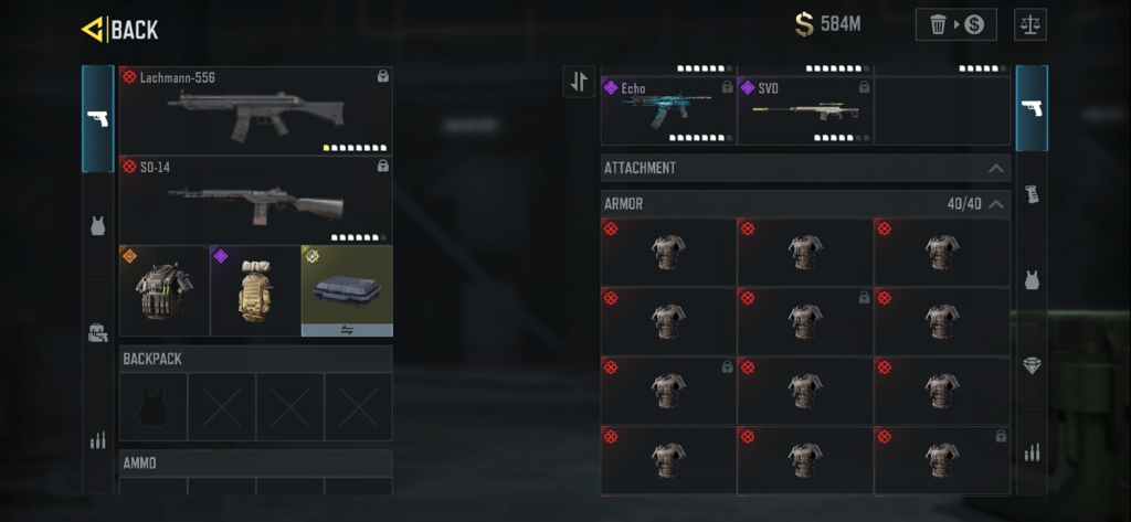 Never bought a mythic armour or backpack in dmz!