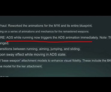They finally fixing Sprint to ADS Delay. Currently only for new animations but in the future we don't have to deal with Sprint to fire affecting ADS when sprinting anymore