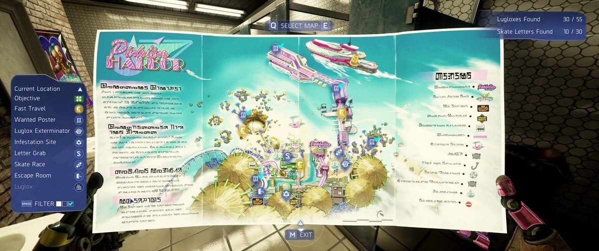 Map of Pinkline Harbor.