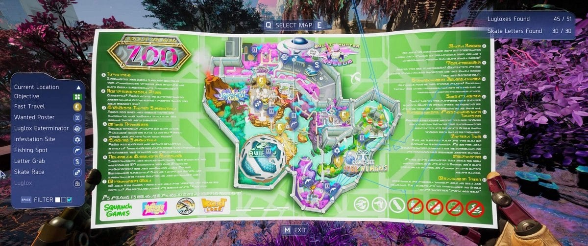 Map of Circuit Arcadia Zoo.