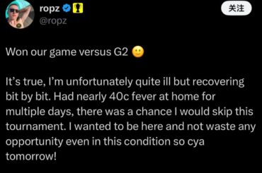 ropz's Twitter after their game，