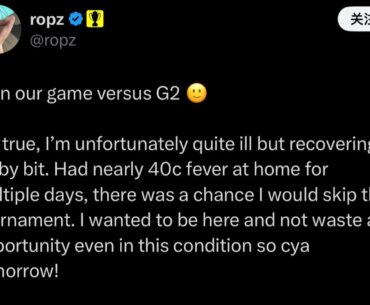 ropz's Twitter after their game，