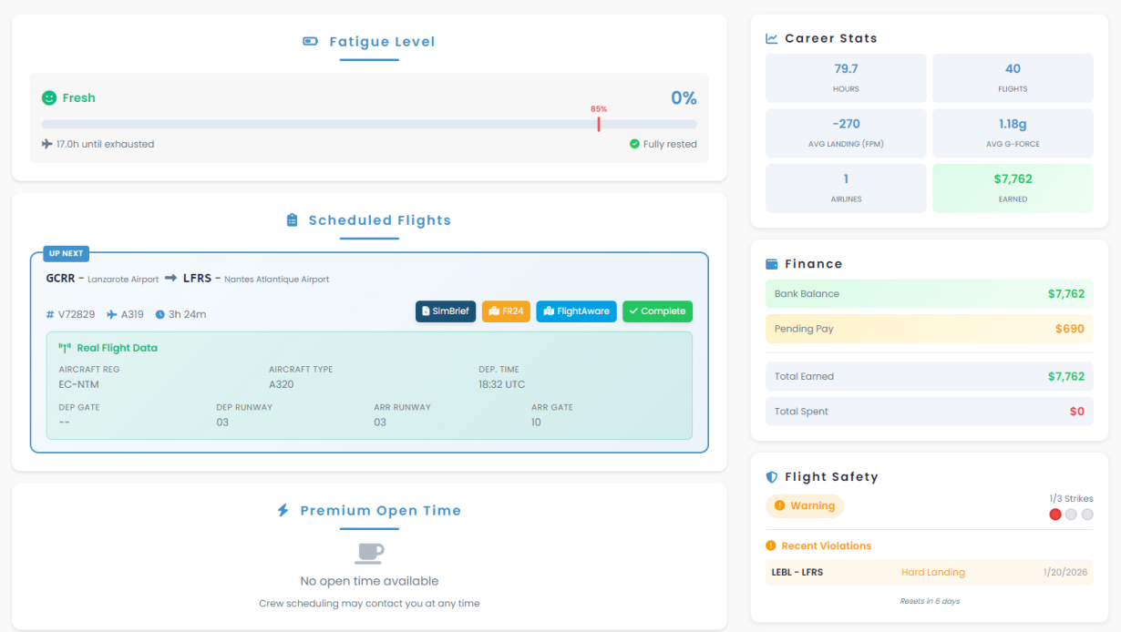 iFly Schedules Launches Career Mode iFly Schedules Launches Career Mode
