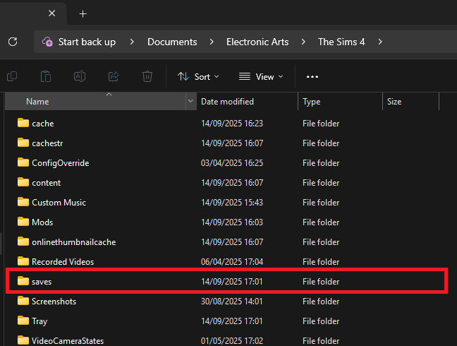 Instructions for backing up files before a big sims 4 update 