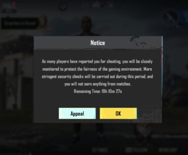 Wtf ? This is not my main account but an account in which i am pushing ultimate royal rank . I was in middle of a game and suddenly i got this notification and returned back to lobby and now i cant play game for 24hours , i can only play Solo … like wth .