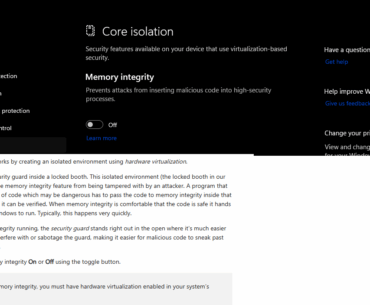 Windows 11 Setting, Memory Integriy. Good for security, bad for gaming.