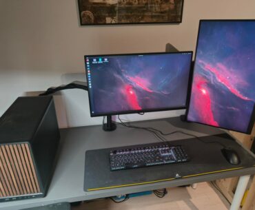 "No RGB" battlestation, tried to actually organize my cables this time