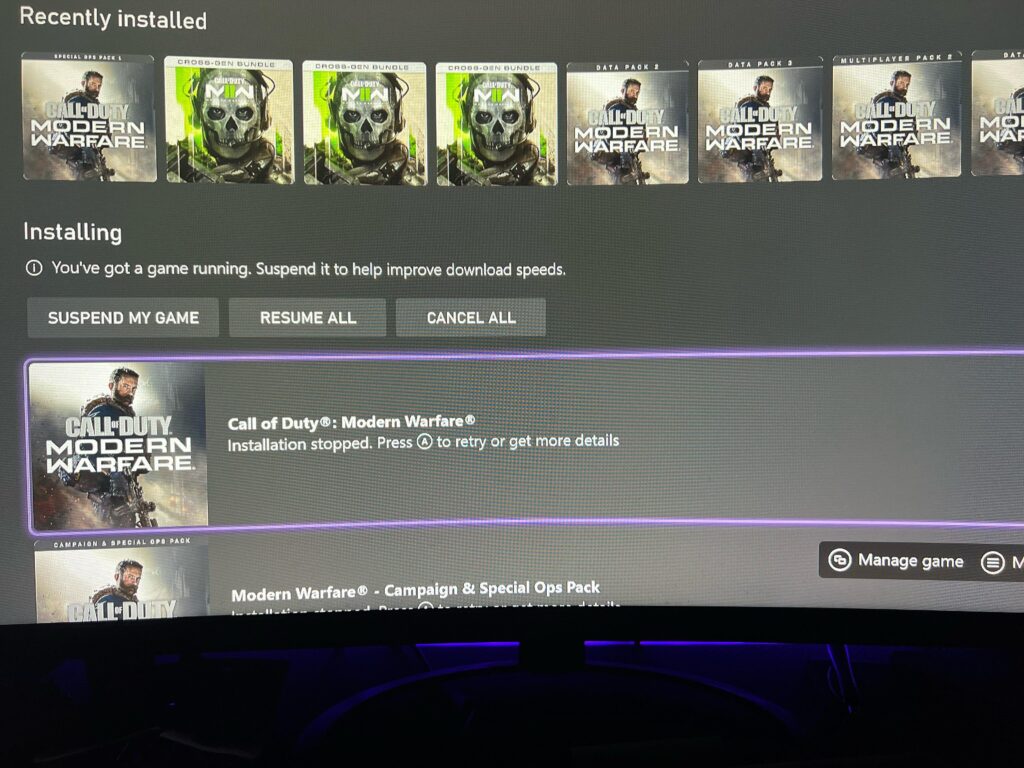 Trouble downloading on Xbox series X
