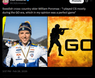 Swedish cross-country skier William Poromaa - "I played CS mostly during the GO era, which in my opinion was a perfect game"