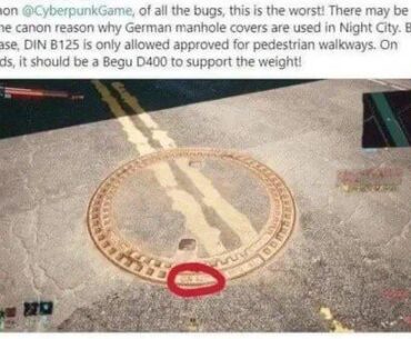 Someone spotted the wrong real-world manhole cover rating in Night City