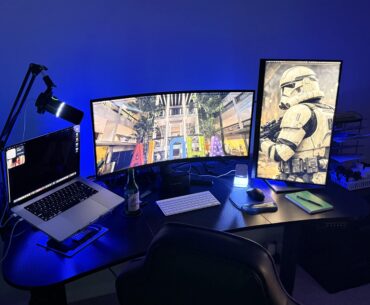 Standing Desk Triple-Monitor Mac Workstation