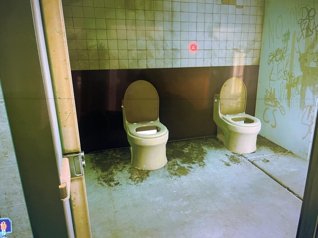 Tyger Claws casino has an intimate bathroom setup