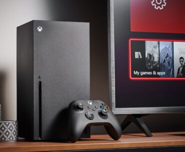 Xbox Series X in front of TV