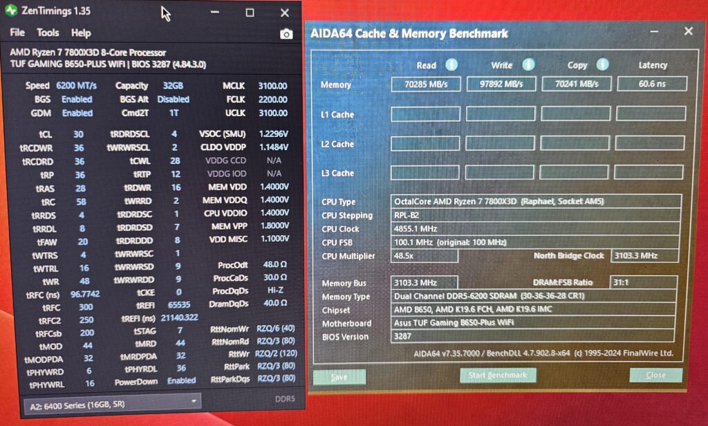 Patriot Viper venom 2x16GB DDR5 Timings oc rate 7800X3D