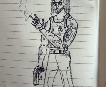 Got bored in class. Drew Johnny Silverhand from memory 🦾