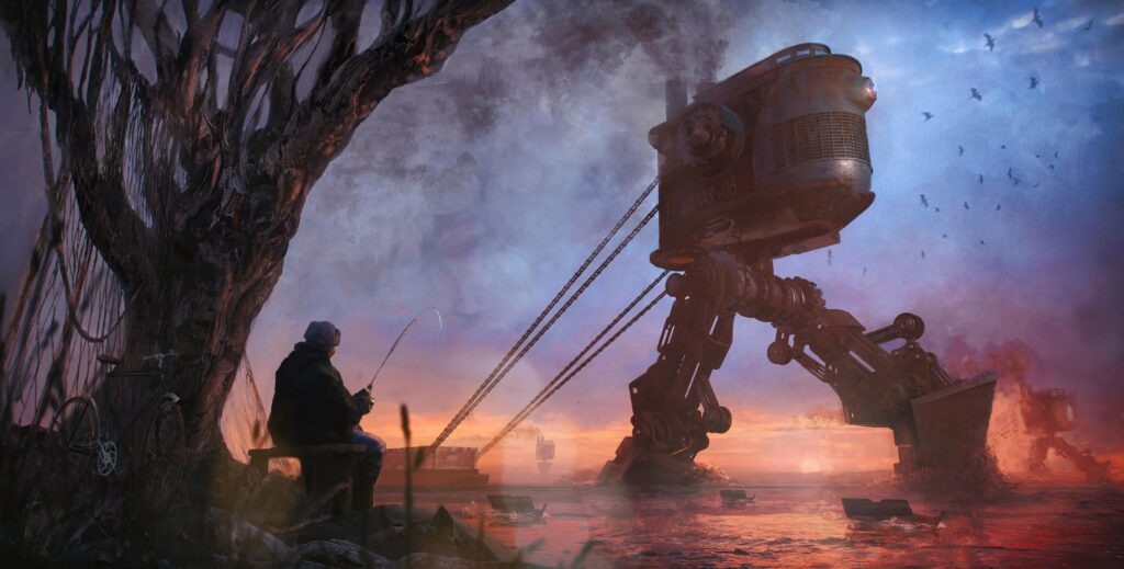 New Haulers on the Volga. A tribute to Repin’s classic, where machines take the burden so we can finally rest. [OC]