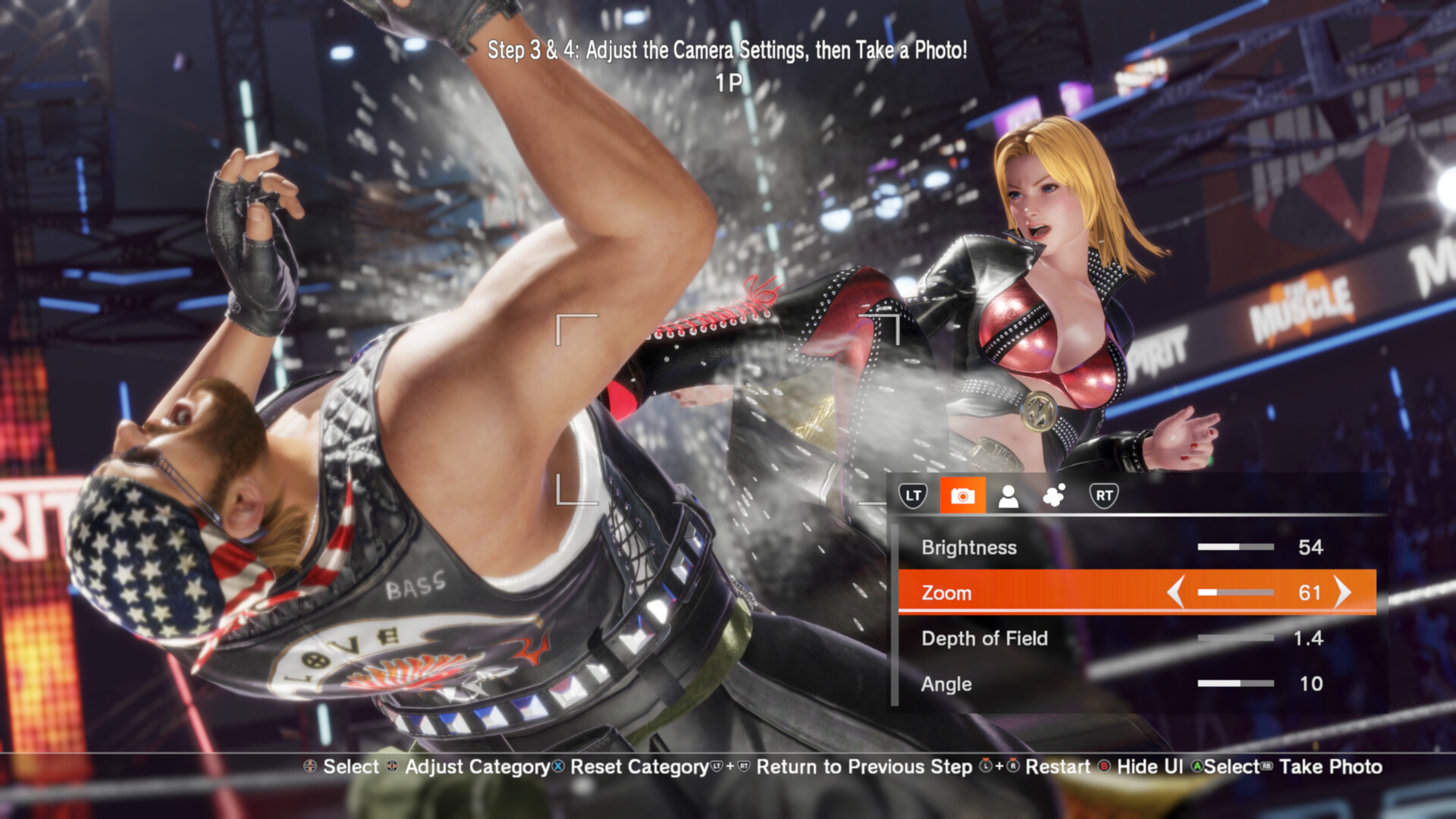 A Dead or Alive 6 Last Round screenshot showing the new photo mode.