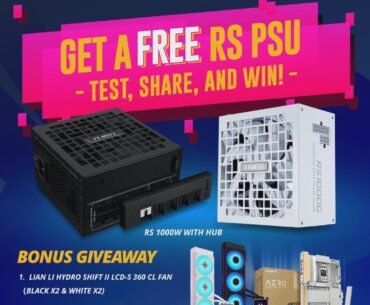 LIAN LI RS PSU Giveaway & UGC Challenge for owners of V100, V100mini, LANCOOL 217 / 217 INF, or 216. 40 winners will get the new RS PSU and enter to win a Gigabyte Wood motherboard and Lian Li AIOs too.