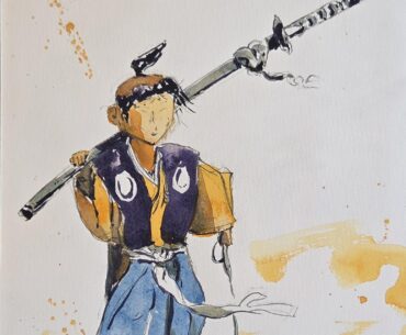 Ghost of Tsushima is amazing and has inspired me to sketching Samurai with watercolor.