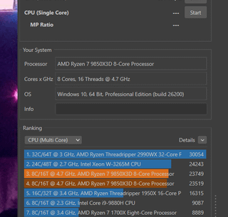 Ryzen 7 9850X3D Cinebench R23 – thoughts?